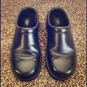 UGG Australia Black Leather Mules